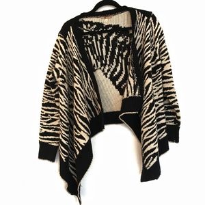 [36POINT5] Zebra Cardigan Knit Highlow Open Front